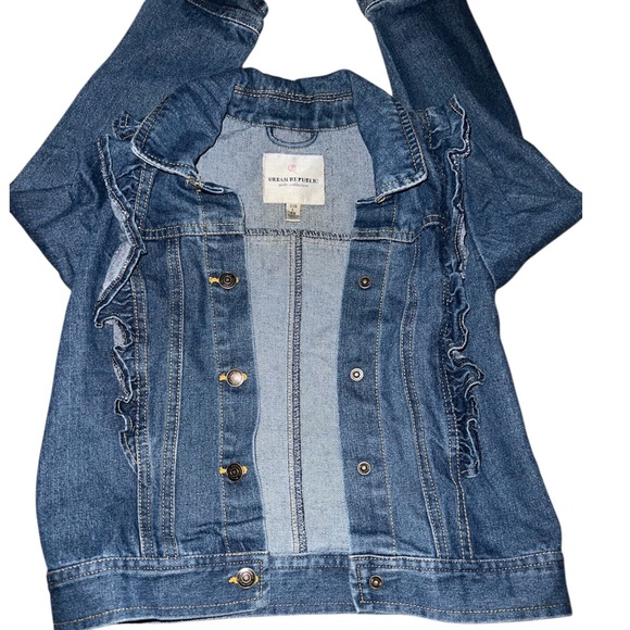 Denim Ruffle Kids Jacket - Picture 6 of 6